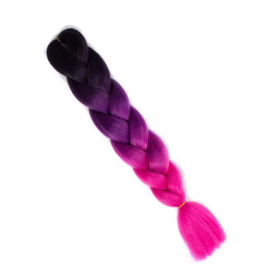 MYZYR 24Inch Jumbo Braids Synthetic Crochet Hair Extensions Ombre Braiding Hair Crochet Braids Rainbow Pink Gray Color 100g