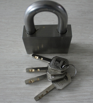 Stainless Steel Square Blade Padlock W/4 Brass Key (SS650)