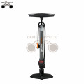 High-pressure bicycle floor pump with gauge