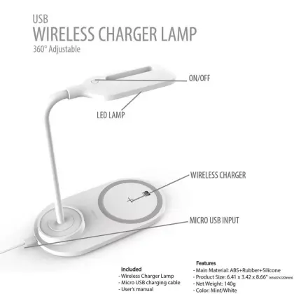LED Wireless Charging Desk Lamp