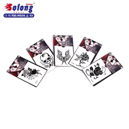 Solong tattoo fision OEM black tattoo sticker body temporary tattoo sticker
