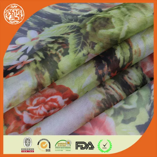 30d silky printed 100% chiffon fabric