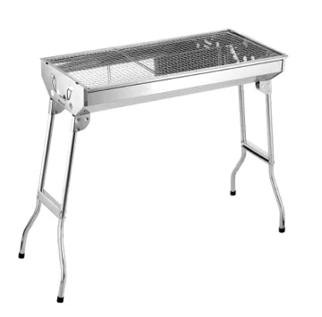 Outdoor camping stainless steel folding barbecue grill portable bbq rack