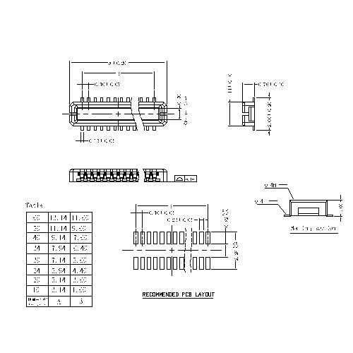 0.4mm Board to Board connector,male, mating Height=1.00mm BB0.4M-1.0XXX02