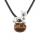 Gemstone with Silver Plated Tiger Charm Necklace with 18 inches Black Leather Cord Choker for Women Girl Anniversary Gift Mother