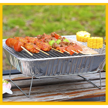 Disposable barbecue grill with charcoal
