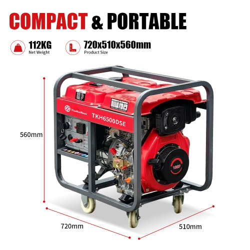 Generador diésel portátil de tipo abierto de 5kW y 5,5kW