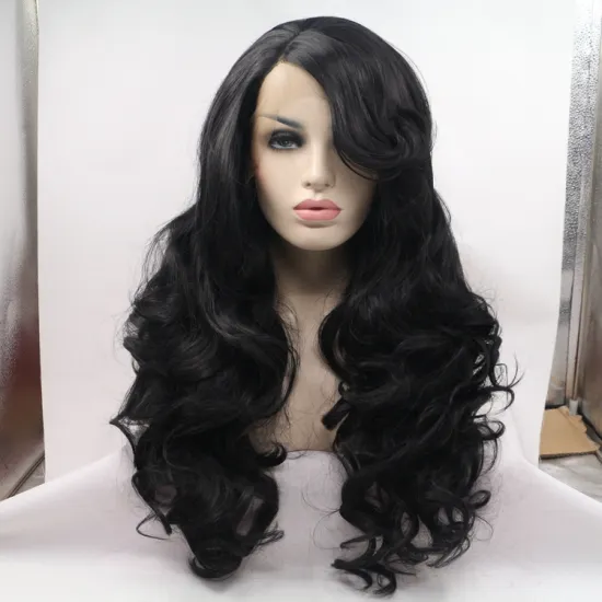 Vigorous mono long premium high quality afro kinky curly wholesale black women synthetic hair wigs with lace front and bang