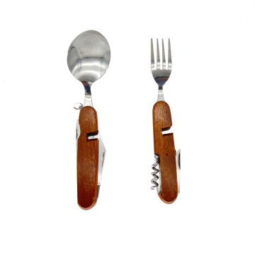 Mango de madera Spork multifunción con destornillador - Gadget EDC portátil