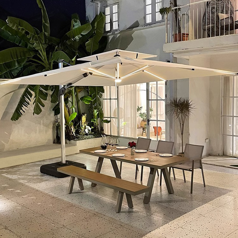 Terrace Commercial liderou a energia solar Sunshade Umbrella