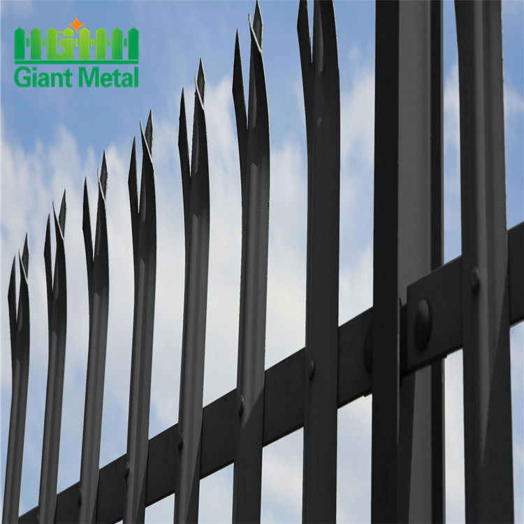 high security galvanized steel palisade fence gate