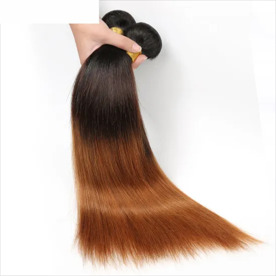 X-TRESS Factory Price Ombre Color Human Hair Bundles 3T Coloed  T1B/4/27 Hair Bundles With Frontal&Closure For Women Daily Wear