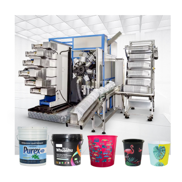 Fully Automatic Plastic Bucket Flower Pots Offset Printing Machine