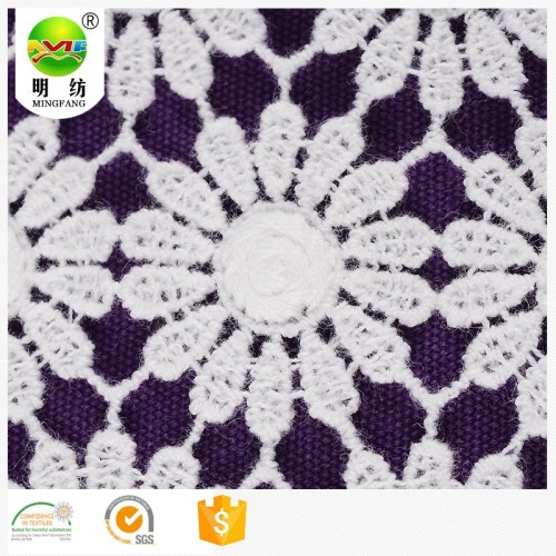 China embroidered lace dress fabric for wedding cotton fabric Manufactory