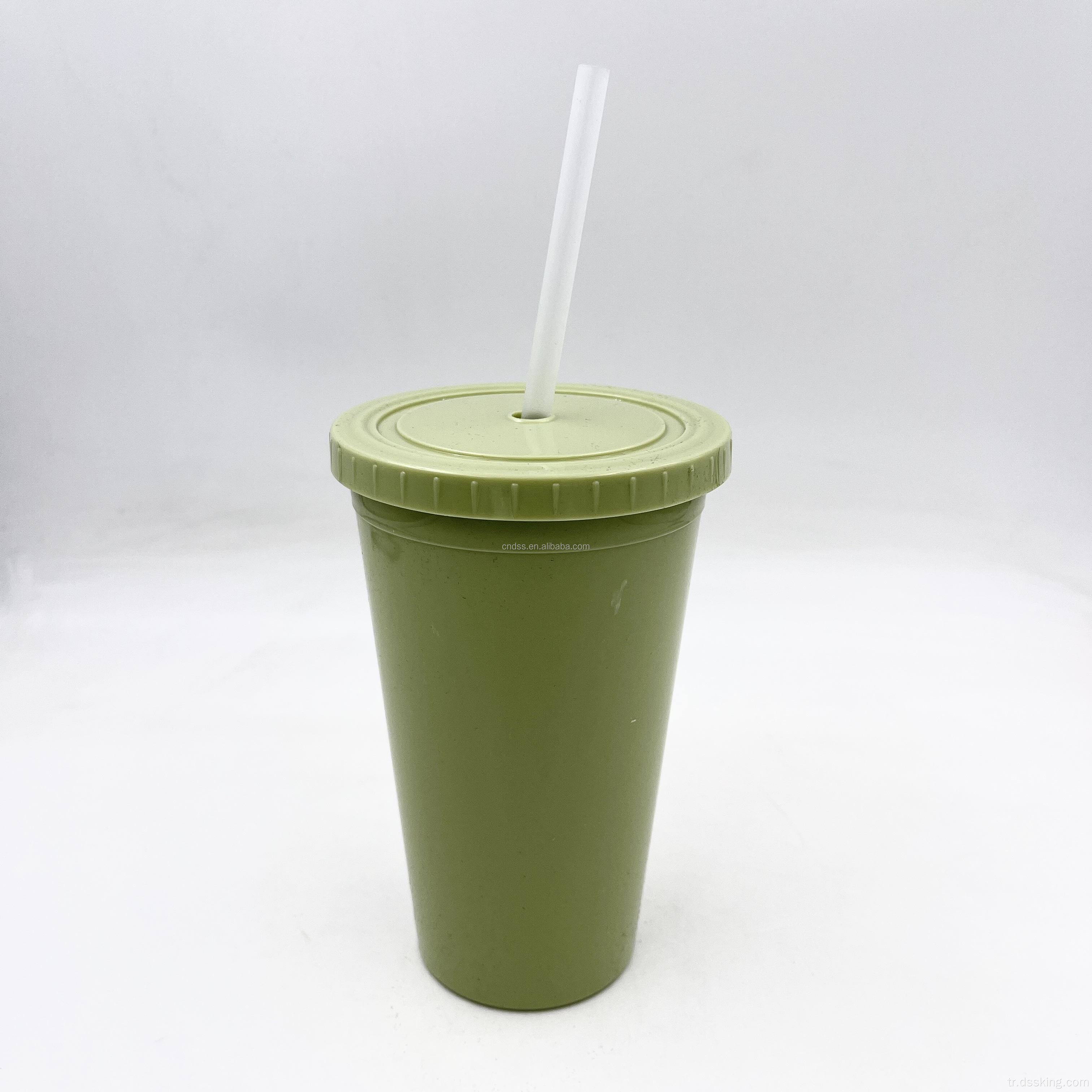 Plastik Çift Duvar Tumbler 500ml/16 oz Çift Duvar Tumbler Saman