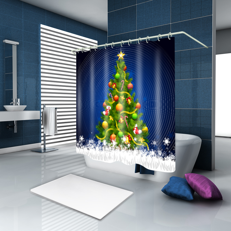 Different size digital printing brick wall design shower curtain