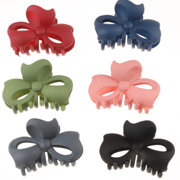 Temperament Large Hair Claw Clip with Hollow Bow for Girls