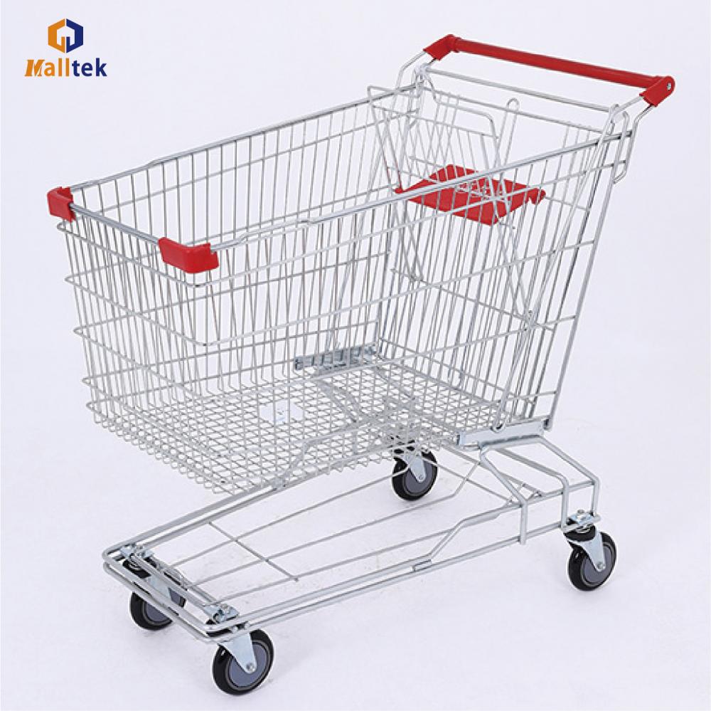 Zinc With Powder Coating Asian Supermarket Trolley