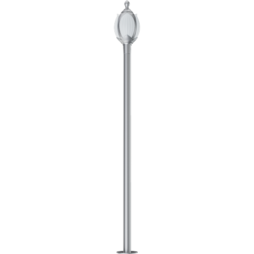 Solar Powered Integrated Street Lamp 3-5m Lotus Element Silver Decorative Garden Street Light Supplier