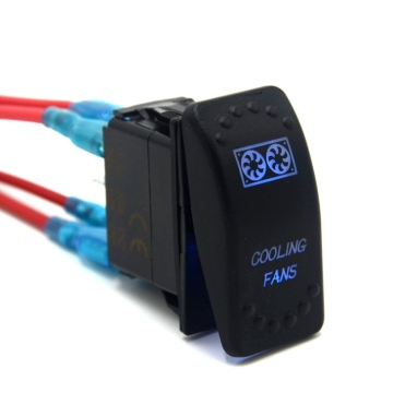 Wholesale Car Cooling Fans 5Pin Laser Backlit Blue Rocker Toggle Switch 20A 12V Carling Style
