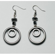 Hematite Earring with silver color finding