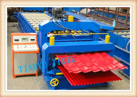Automatic double layer glazed tile and corrugated sheetroll forming machiine