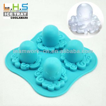 100% food grade Popular little octopus ice cube shot glass tray