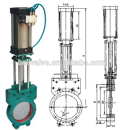 pneumatic cast iron sluic gate valve