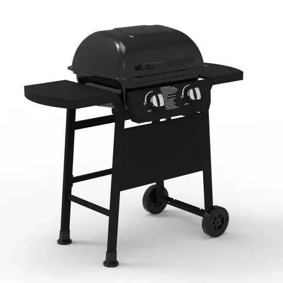 Top Selling 2-Burner Outdoor Smokeless Gas Barbecue Grills in Black