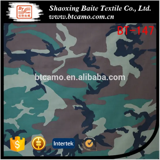 China supplier Textile high quality polyester cotton miltary camouflage fabric BT-147