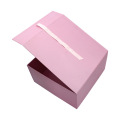 Logo kustom kotak hadiah kemasan lipat magnetik merah muda besar untuk pengepakan