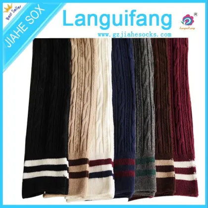 High quality New Design Cotton girls long sock girl knee high sock