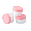 15 ml de plástico PP Embalaje cosmético Mini Frascos de crema de mano de la parte superior rosada