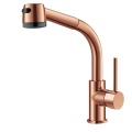 Brass Single Handle Kitchen Faucet With Pull-Out Spray