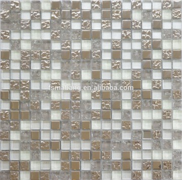 MBD1031 Indian Taste Cracked rainbow plated Crystal Glass Mosaic Tiles