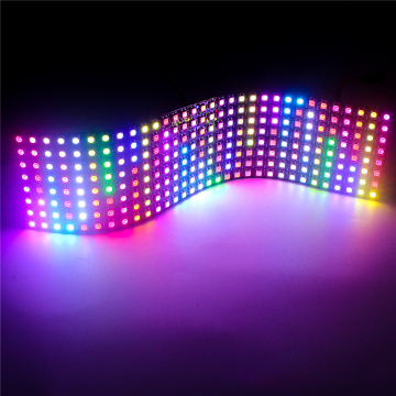 Flexible LED Panel WS2812B RGB 5050SMD 8x8 LED Matrix - 64 Pixels Individually Addressable for Arduino & Video Display