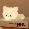 Silicone Cat Night Light - Lámpara de sensor táctil adorable para niños