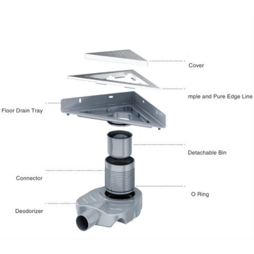 Roestvrijstalen driehoekige vloerafvoer voor hotel
