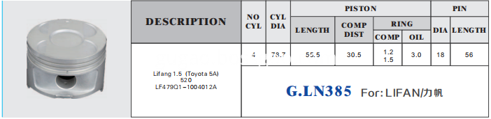 活塞 用于 LIFAN 520/479Q1