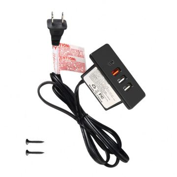 Port de charge USB rectangulaire 4 avec une prise de courant de charge rapide USB-C 20W