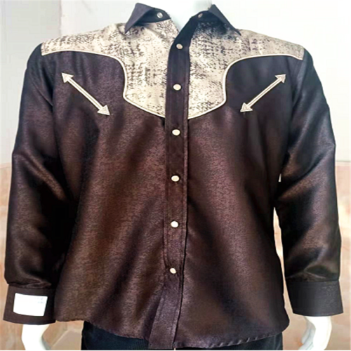 Polyester Jacquard Charro Long-Sleeve Men&#39;s Cowboy Shirts