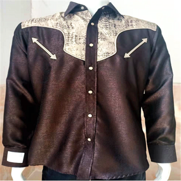 Polyester Jacquard Charro Long-sleeve Men's Cowboy Shirts