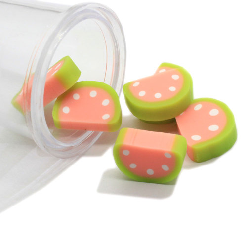 Cute Design 3D Watermelon Kawaii Crafts Cabochons 15*10*5mm Flat Back Polymer Clay Stickers Cheap DIY Decoration Accessories