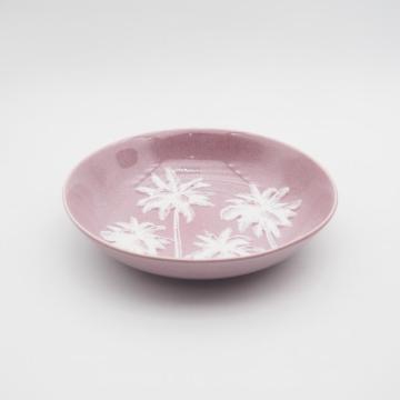 Roze pad afdrukken porselein servies set keramisch servies