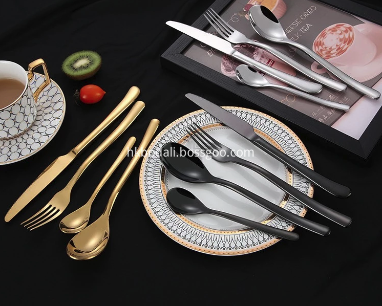 Stainless Steel Black Cutlery Set