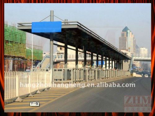 galvanised steel bus shelter