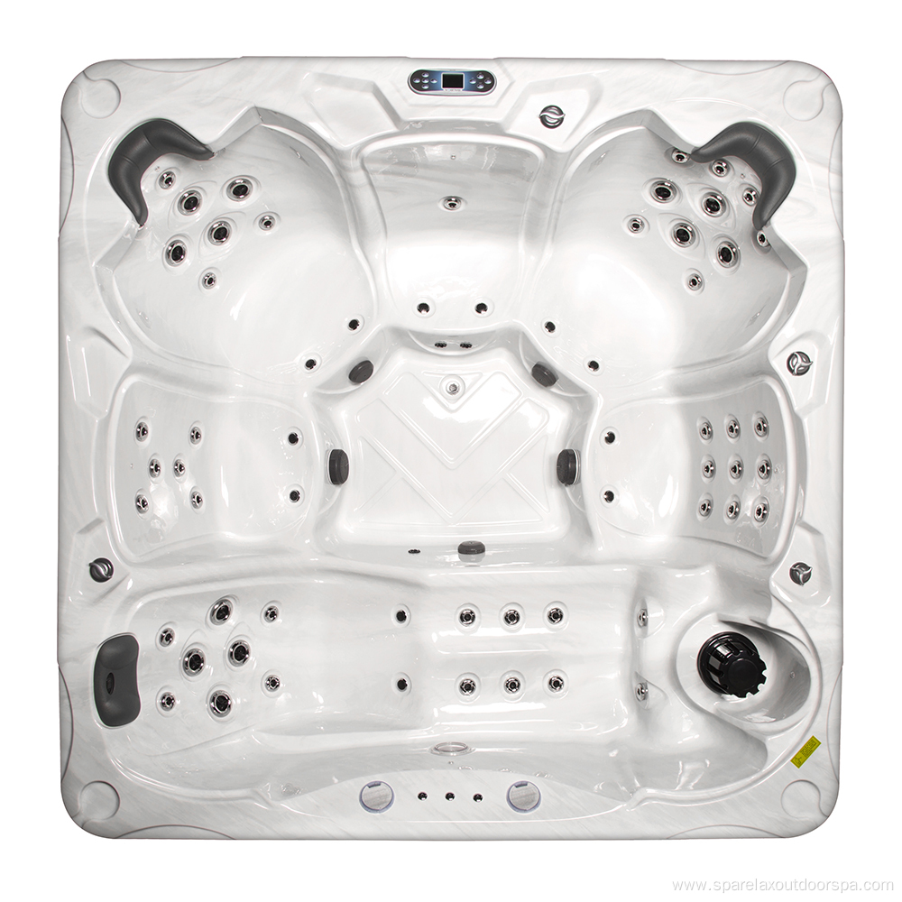 Luxury whirlpool outdoor hot tub with fountains