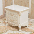 Pure White Two Drawers Wood Nightstands for Bedroom