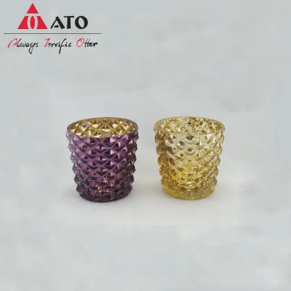 Gold&Purple mercury glass candle holders glass votive