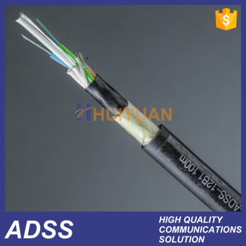 HUIYUAN 12 core PE 500m span adss fiber cable ends